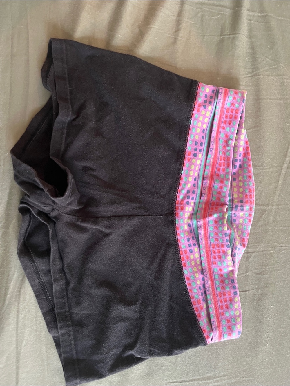 aerie Black Shorts with Pink Multicolor Waistband